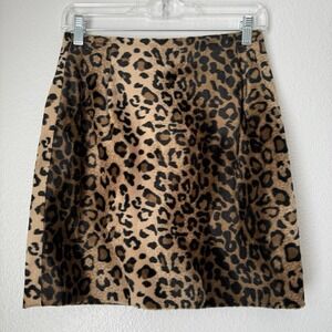 Vintage Focus 2000 90s Y2K Leopard Cheetah Velvet Micro Mini Skirt Size 14 Mob